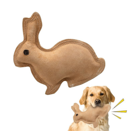 SPOT Dura-Fused Leather Rabbit Dog Toy